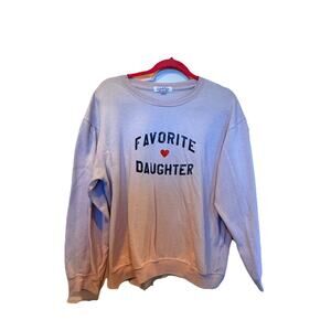 Favorite Daughter Logo Heart Crewneck Sweatshirt Size Large Sweater Pullover